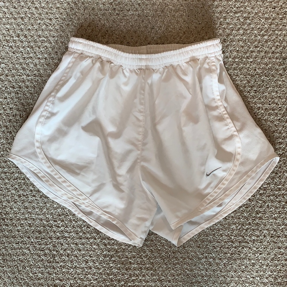 White Nike athletic shorts